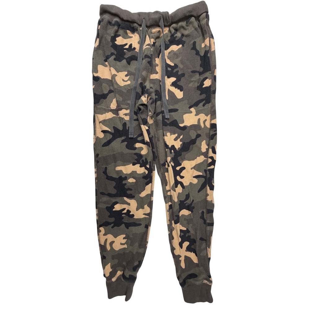 Polo Ralph Lauren Mens‎ Camo Thermal Jogger Pants Green Waffle Knit Medium